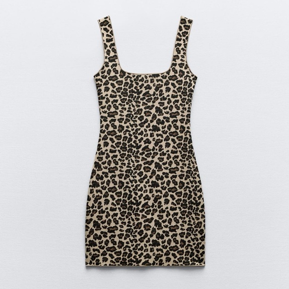 ANIMAL PRINT STRETCH KNIT DRESS - Picture 4 of 5